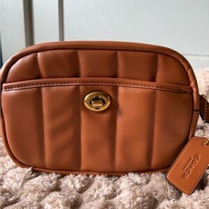 Tan Quilted Women's Camera Bag